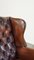 Chesterfield Wing Chair in Brown Cow Leather 12