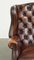 Chesterfield Wing Chair in Brown Cow Leather 9