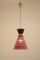 Lampe à Suspension Forme Diabolo Mid-Century Rouge et Noire, Italie,1950s 3
