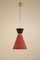 Mid-Century Italian Red & Black Diabolo Shaped Pendant Lamp, 1950s 1