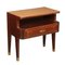 Vintage Italian Bedside Table in Exotic Wood, 1950s, Image 1