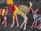 Handmade Deer Family Design Framed Wall Hanging, 1980s 2