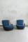 Living Room Set in Dark-Finish Manao Cane with Leather Bindings, 1980s, Set of 3 3