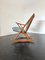 Teak Rocking Chair with Mohair Velvet Cover in Ice Blue by Frank Reenskaug for Bramin, Denmark, 1960s 11