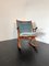 Teak Rocking Chair with Mohair Velvet Cover in Ice Blue by Frank Reenskaug for Bramin, Denmark, 1960s 14