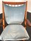 Teak Rocking Chair with Mohair Velvet Cover in Ice Blue by Frank Reenskaug for Bramin, Denmark, 1960s 1