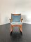 Teak Rocking Chair with Mohair Velvet Cover in Ice Blue by Frank Reenskaug for Bramin, Denmark, 1960s 4