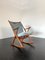 Teak Rocking Chair with Mohair Velvet Cover in Ice Blue by Frank Reenskaug for Bramin, Denmark, 1960s 6
