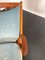 Teak Rocking Chair with Mohair Velvet Cover in Ice Blue by Frank Reenskaug for Bramin, Denmark, 1960s 5