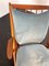 Teak Rocking Chair with Mohair Velvet Cover in Ice Blue by Frank Reenskaug for Bramin, Denmark, 1960s 2