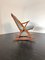 Teak Rocking Chair with Mohair Velvet Cover in Ice Blue by Frank Reenskaug for Bramin, Denmark, 1960s 7