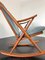 Teak Rocking Chair with Mohair Velvet Cover in Ice Blue by Frank Reenskaug for Bramin, Denmark, 1960s 3