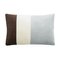 Coussin Triple en Velours Marron et Blanc Bleu Clair de Lo Decor 1