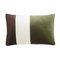 Coussin Triple en Velours Marron Blanc Vert de Lo Decor 1