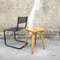Pine Stool with Concave Seat and Pencil Legs, France, 1970s 8