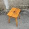 Pine Stool with Concave Seat and Pencil Legs, France, 1970s 6