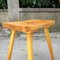 Pine Stool with Concave Seat and Pencil Legs, France, 1970s 4