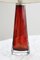 Large Table Lamp in Red Glass by Carl Fagerlund for Orrefors, Sweden, 1960s 5