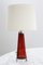 Large Table Lamp in Red Glass by Carl Fagerlund for Orrefors, Sweden, 1960s 1