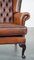 Leather Chesterfield Wing Chair with Legs 8