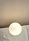 Mid-Century German Ceiling Lamp with Cream-White Plastic Mount and White Spherical Glass Shade, 1950s 5
