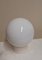 Mid-Century German Ceiling Lamp with Cream-White Plastic Mount and White Spherical Glass Shade, 1950s 4