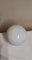 Mid-Century German Ceiling Lamp with Cream-White Plastic Mount and White Spherical Glass Shade, 1950s 6