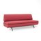 Divano letto in tessuto rosso, anni '60, Immagine 1