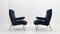 Italienische Mid-Century Samtsessel, 1950er, 2er Set 4