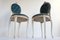Holzstühle aus Blauem Samt, Italien, 1960, 12 . Set 10