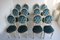 Wooden Chairs in Blue Velvet, Italy, 1960, Set of 12, Image 1