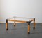 Table Basse en Bruyère et Laiton, 1980s 1