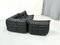 Mobilier de Salon Togo en Cuir Noir par Michel Ducaroy pour Ligne Roset, France, Set de 3 14