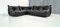 Mobilier de Salon Togo en Cuir Noir par Michel Ducaroy pour Ligne Roset, France, Set de 3 1