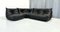 Mobilier de Salon Togo en Cuir Noir par Michel Ducaroy pour Ligne Roset, France, Set de 3 5