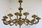 Antique Italian Oval Chandelier in Brass, 1920s, Image 1