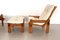 Italian Country Living Room Set in Oak with Bouclé Upholstery, 1970s, Set of 5, Image 18