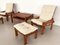 Italian Country Living Room Set in Oak with Bouclé Upholstery, 1970s, Set of 5, Image 23