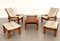 Italian Country Living Room Set in Oak with Bouclé Upholstery, 1970s, Set of 5, Image 31