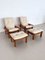 Italian Country Living Room Set in Oak with Bouclé Upholstery, 1970s, Set of 5, Image 28