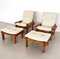 Italian Country Living Room Set in Oak with Bouclé Upholstery, 1970s, Set of 5, Image 7