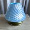 Mid-Century Italian Murano Glass Swirl Mushroom Table Lamp with Brass Base, 1970s 2