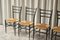 Chiavari Chairs in Ebonized Wood and Straw by Gio Ponti for Fratelli Spinetto, Italy, 1940s, Set of 4 3