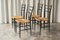 Chiavari Chairs in Ebonized Wood and Straw by Gio Ponti for Fratelli Spinetto, Italy, 1940s, Set of 4 7