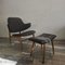Set of Shell Chair with Ottoman attributed to Ib Kofod-Larsen for Christensen & Larsen, Denmark, 1955, Image 3
