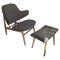 Set of Shell Chair with Ottoman attributed to Ib Kofod-Larsen for Christensen & Larsen, Denmark, 1955, Image 1