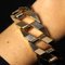 18 Karat Yellow Gold Geometric Curb Chain Large Bracelet, 1960s 9
