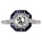 Art Deco Modern Sapphires Diamonds Platinum Ring, Image 1
