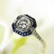 Art Deco Modern Sapphires Diamonds Platinum Ring, Image 10