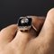 Art Deco Diamant Onyx Platin Ring, 1930er 17